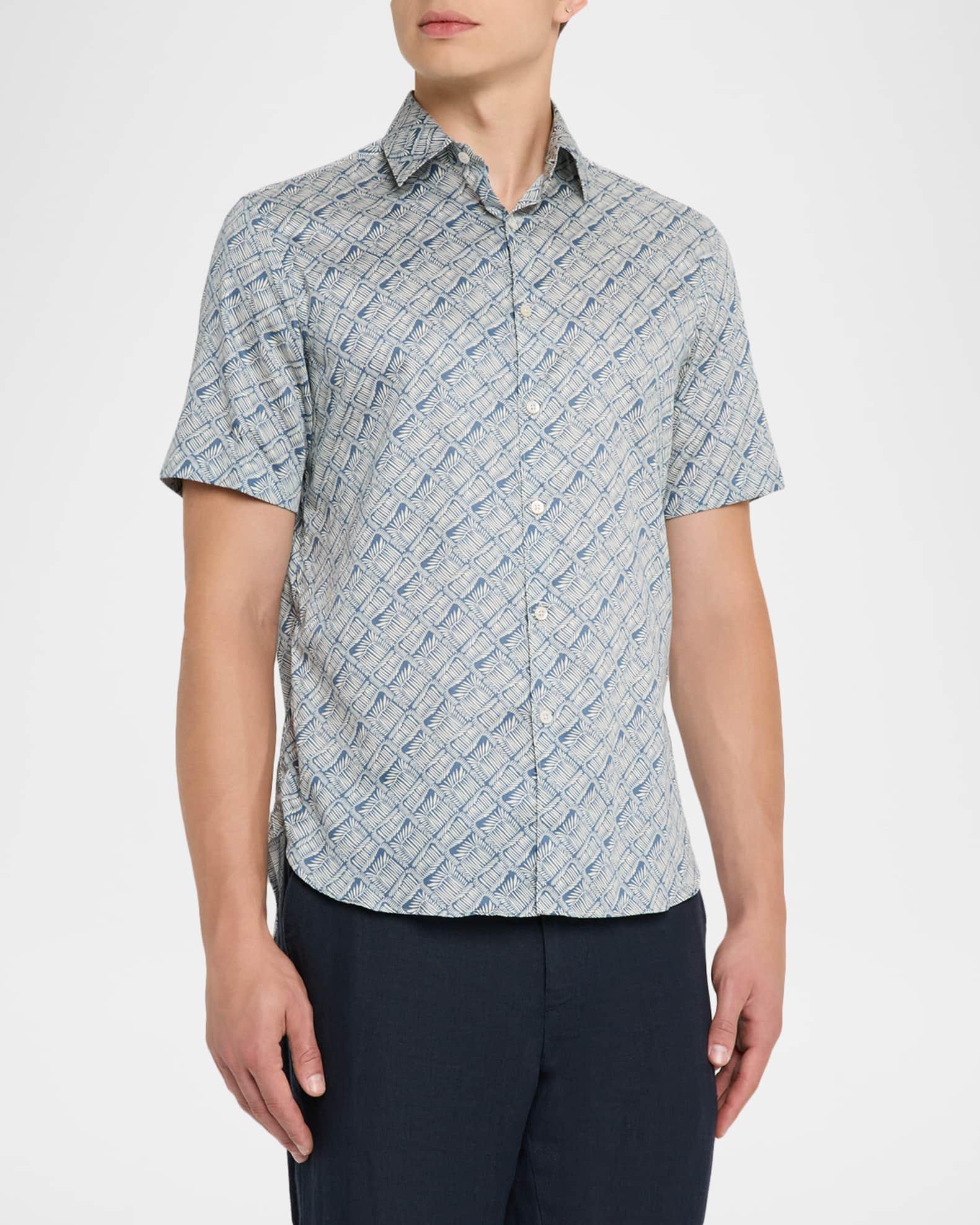 Men's Printed Cotton Short-Sleeve Shirt Product Image