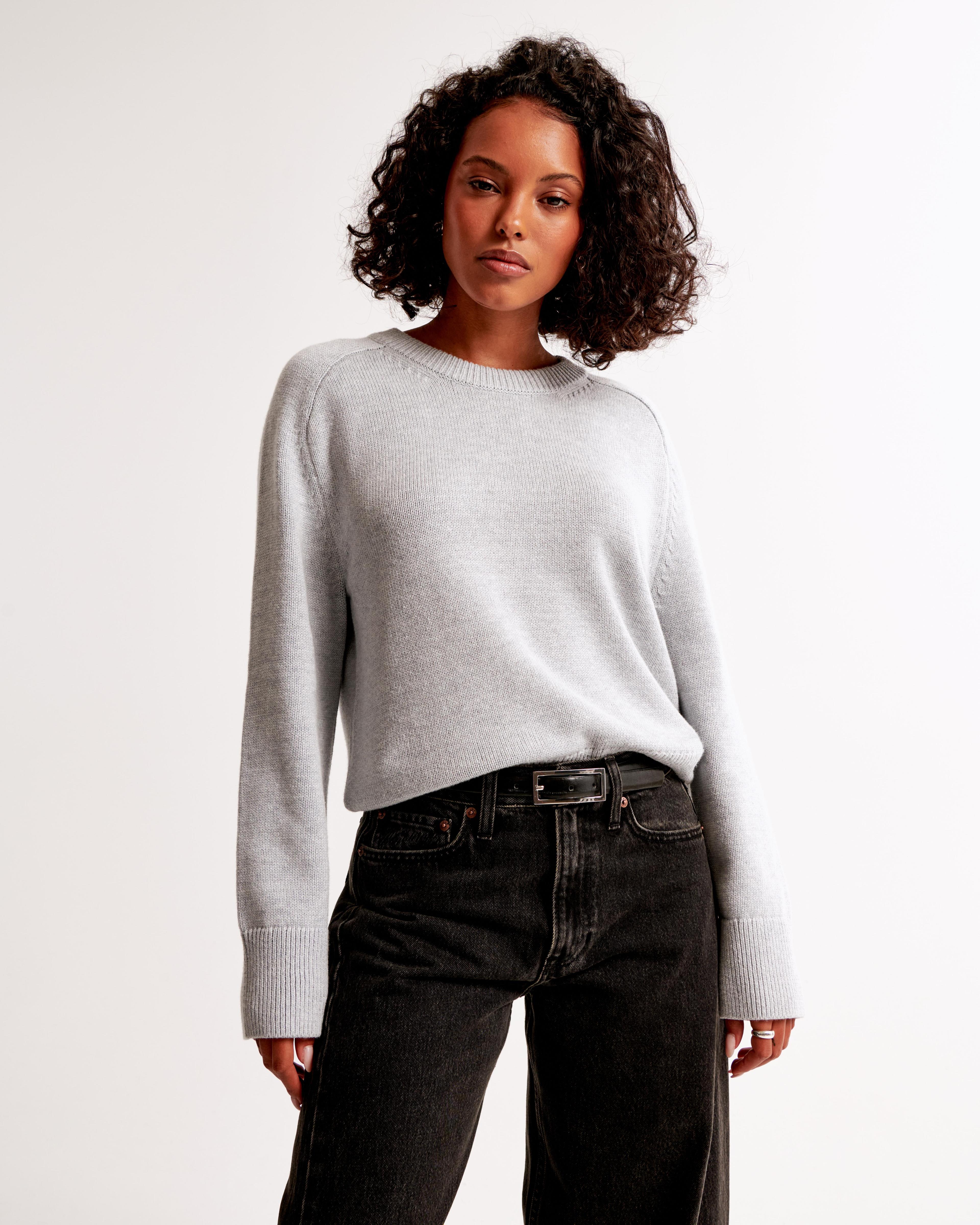 The A&F Madeline Cotton-Blend Crew Sweater Product Image