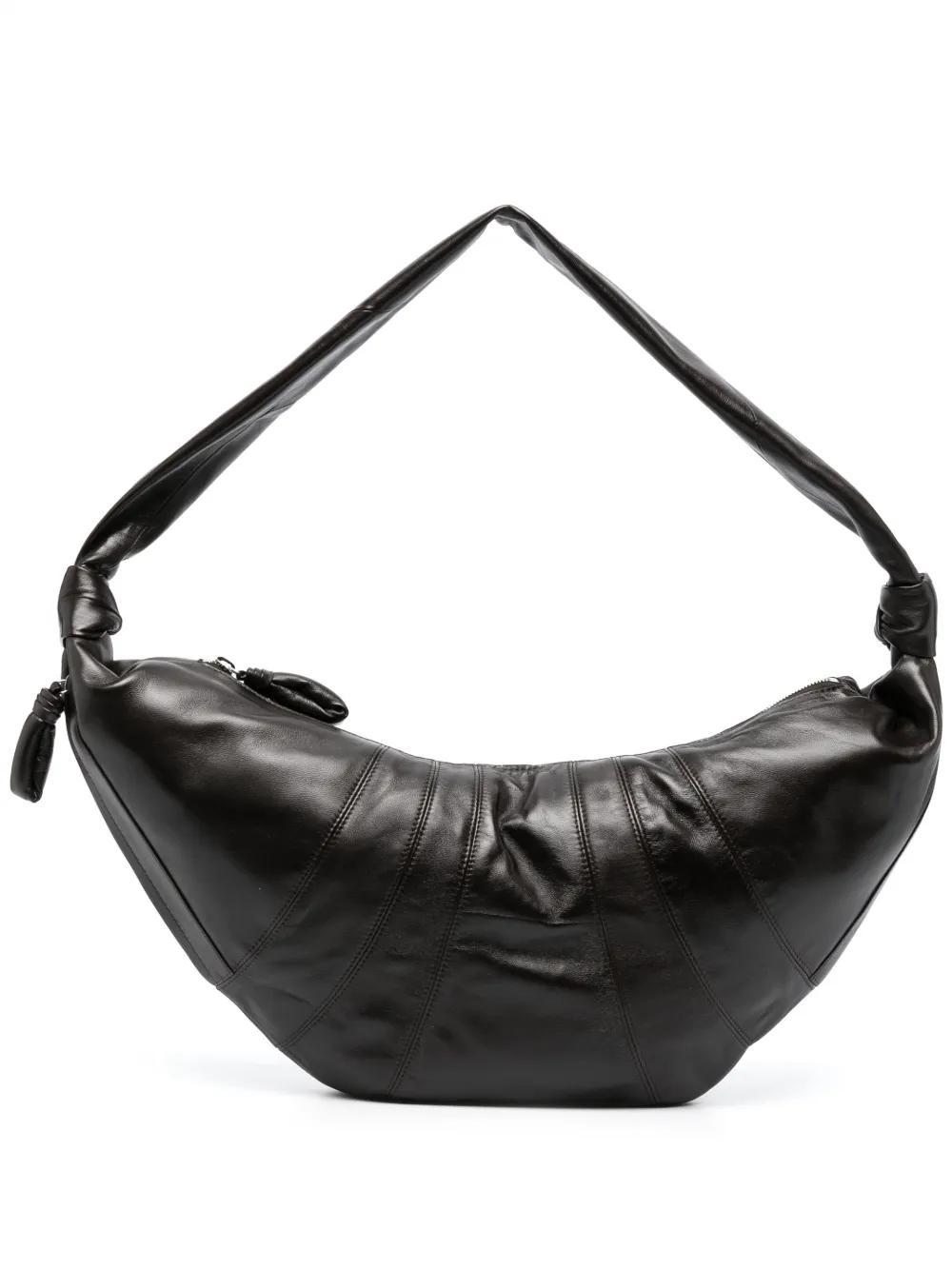 LEMAIRE Large Croissant Leather Shoulder Bag In Brown Product Image