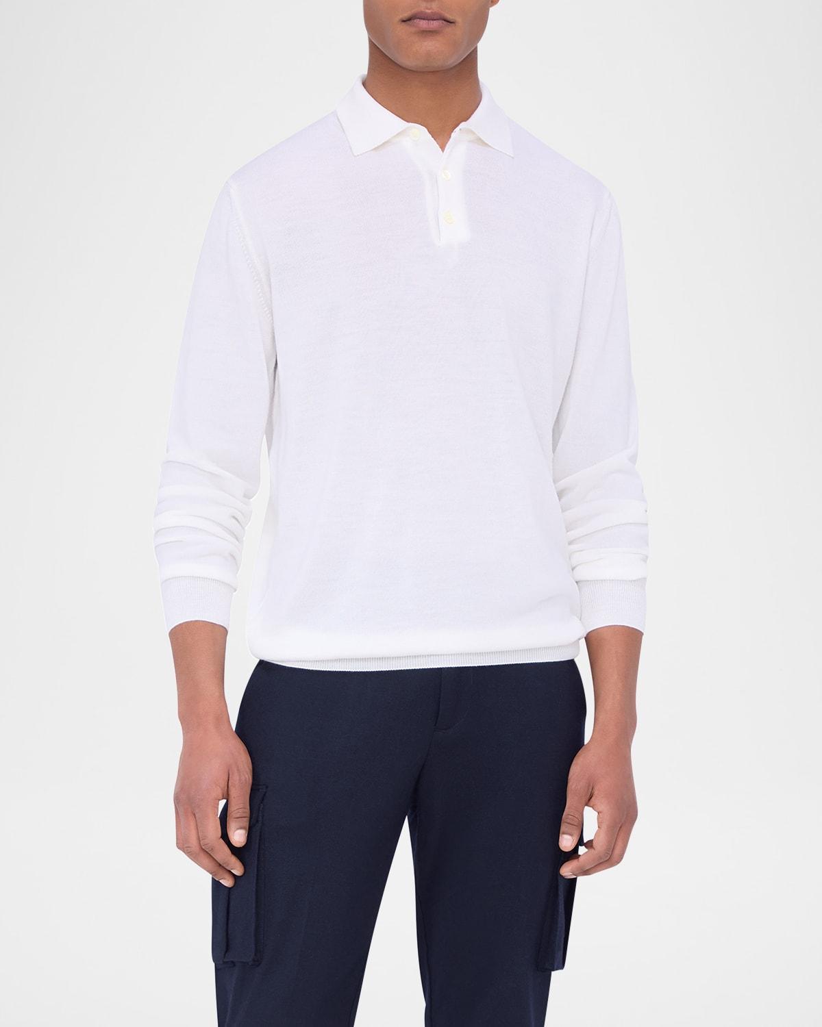 Men's Solid Polo Sweater Product Image