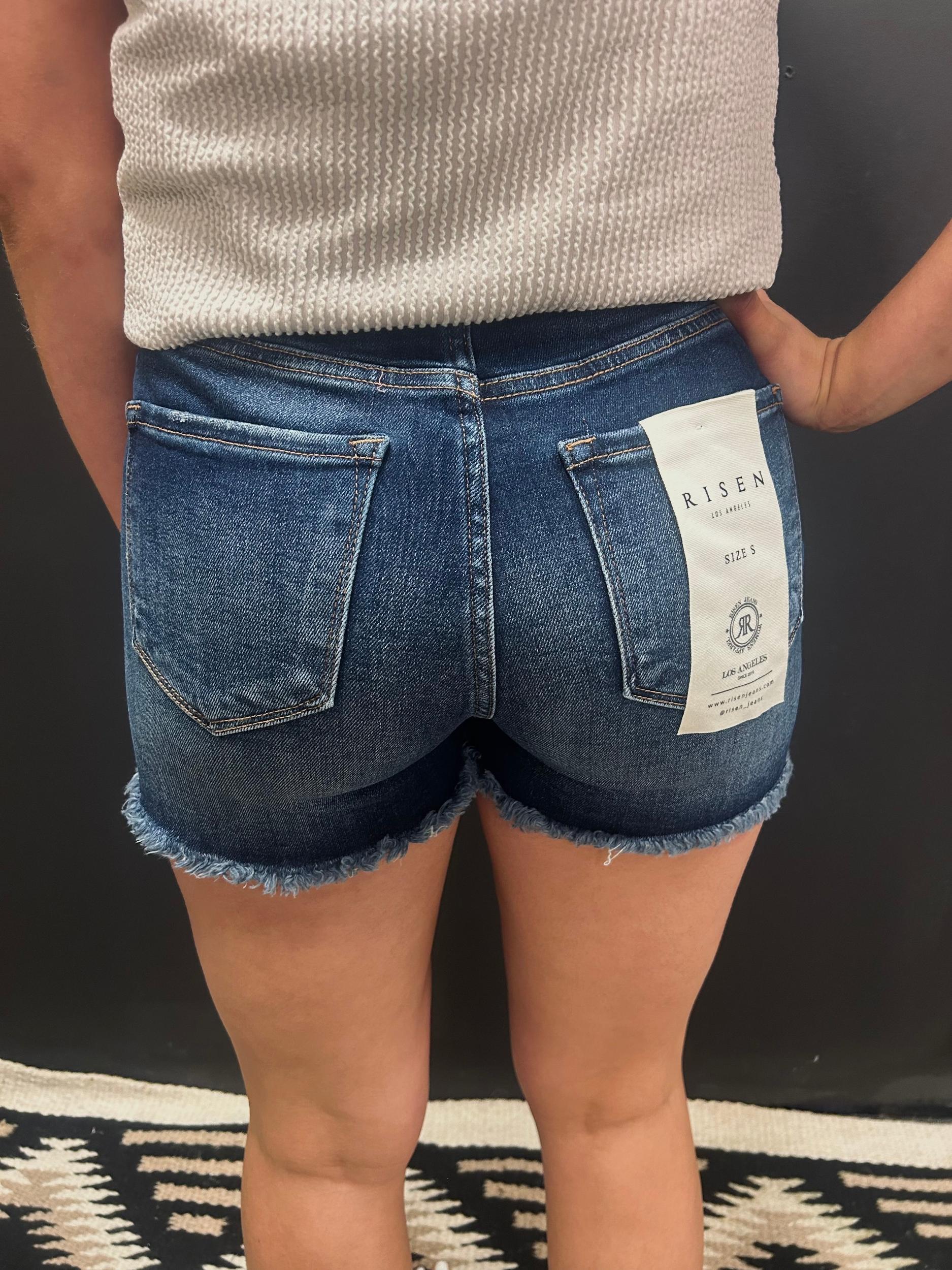 Risen Tummy Control High Rise Fray Hem Shorts* Product Image