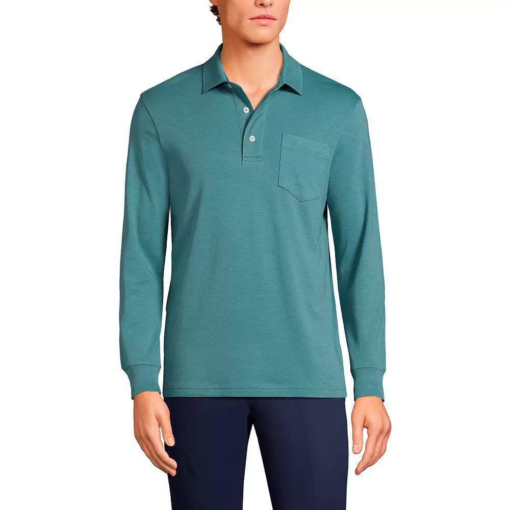 Men's Lands' End Classic-Fit Super Soft Supima Pocket Polo,  Product Image