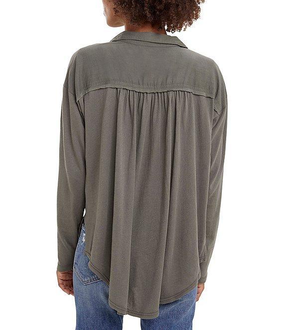 Splendid Paige Point Collar Button Front Long Sleeve Shirt Product Image