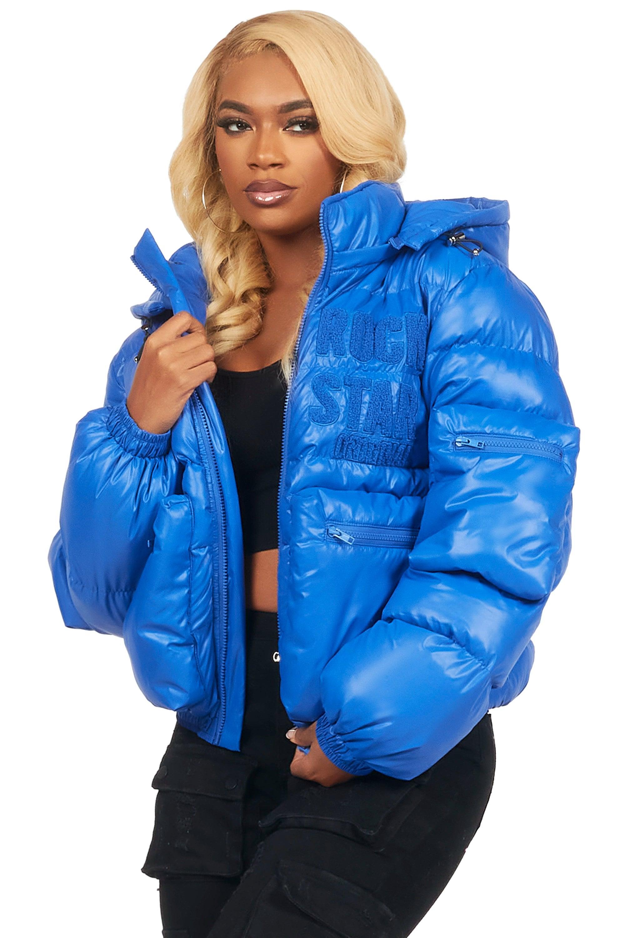 Keisha Royal Blue Cargo Puffer Jacket Female Product Image