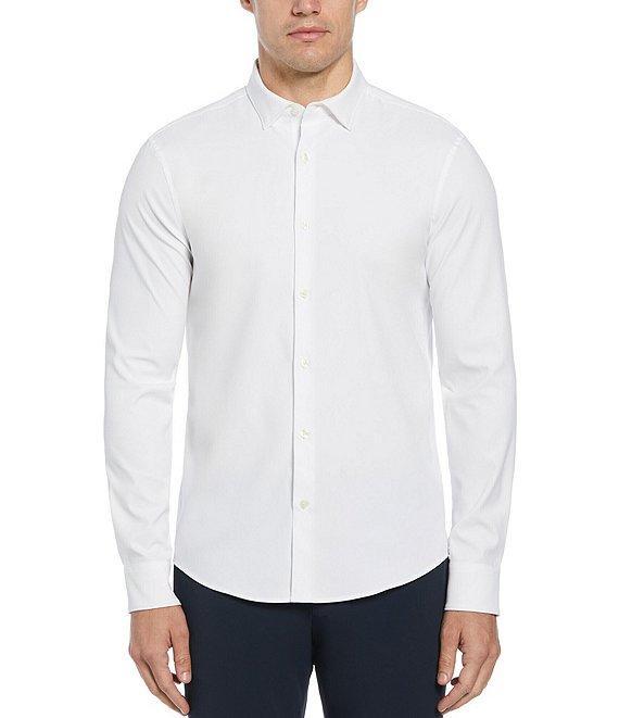 Perry Ellis Slim-Fit Performance Stretch Solid Long Sleeve Woven Shirt Product Image
