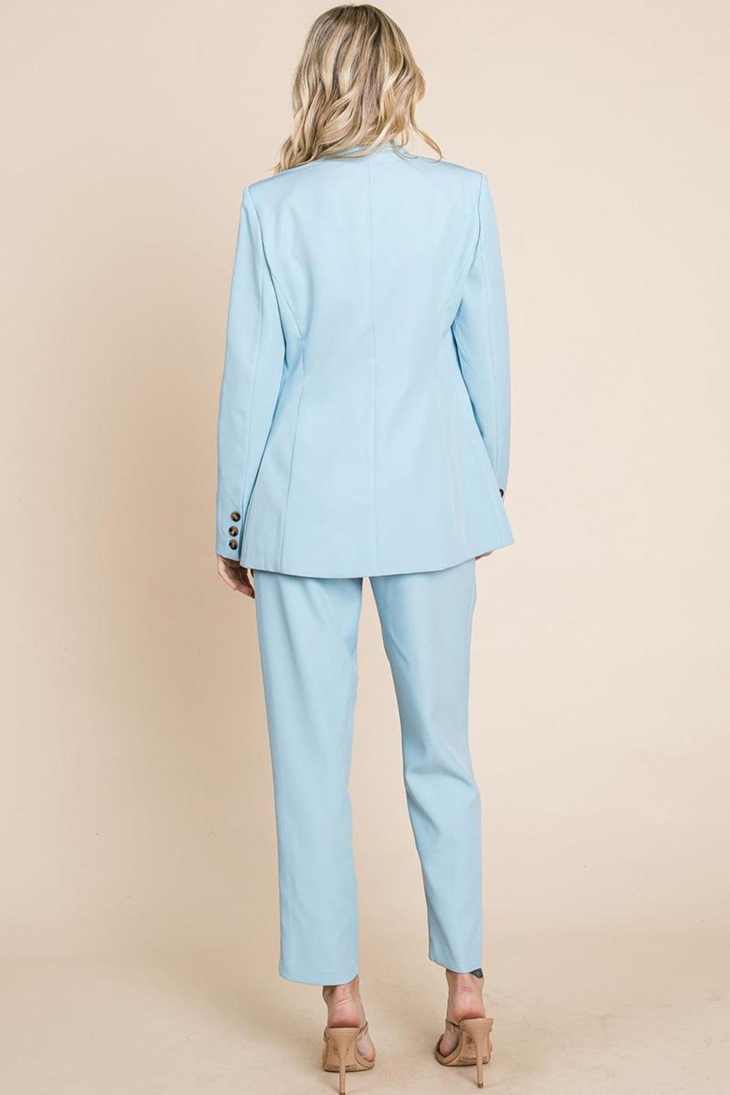Single Breasted Blazer & High Waisted Pants Set Product Image