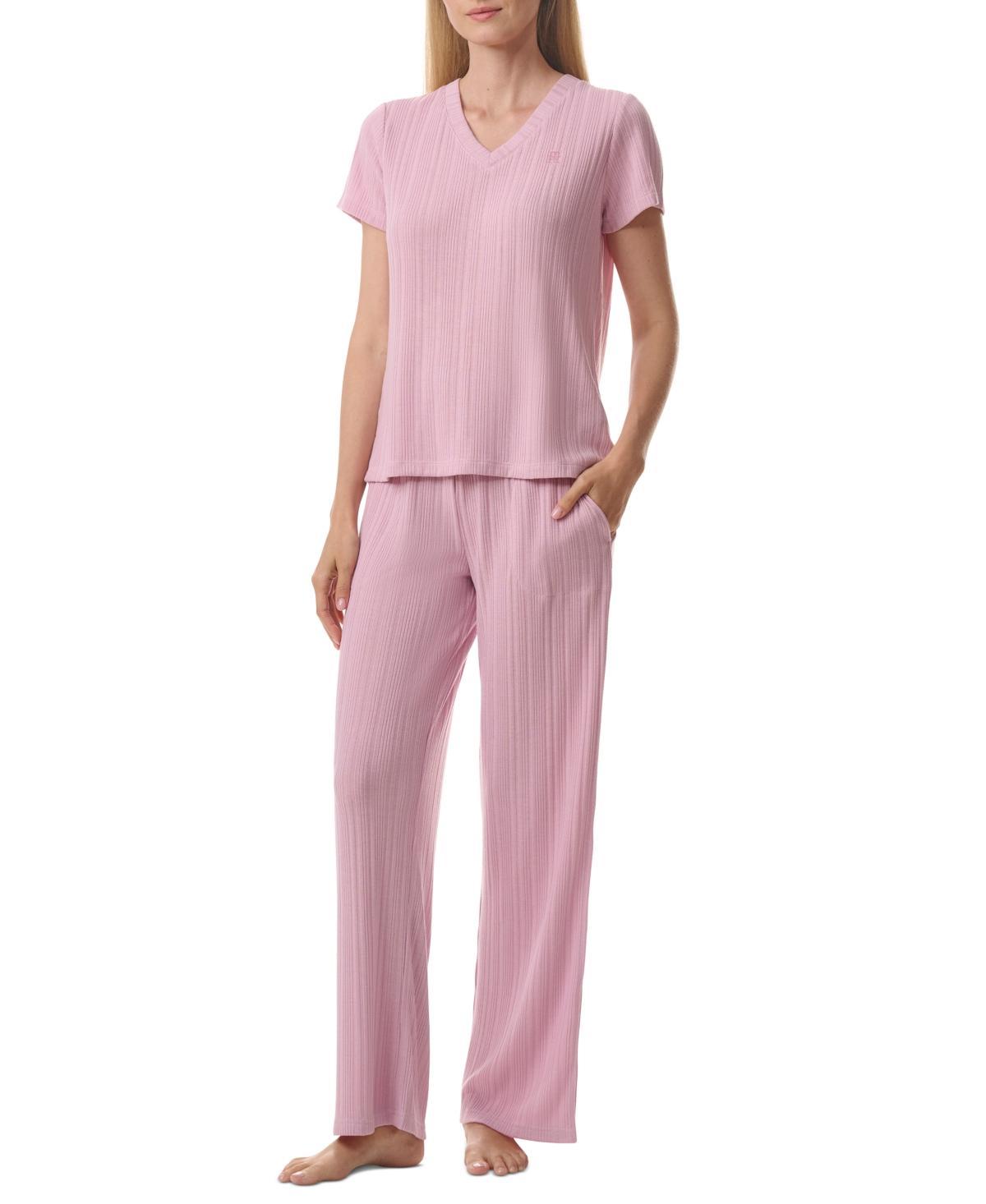 Tommy Hilfiger Womens 2-Pc. Short-Sleeve Ribbed Pajamas Set Product Image