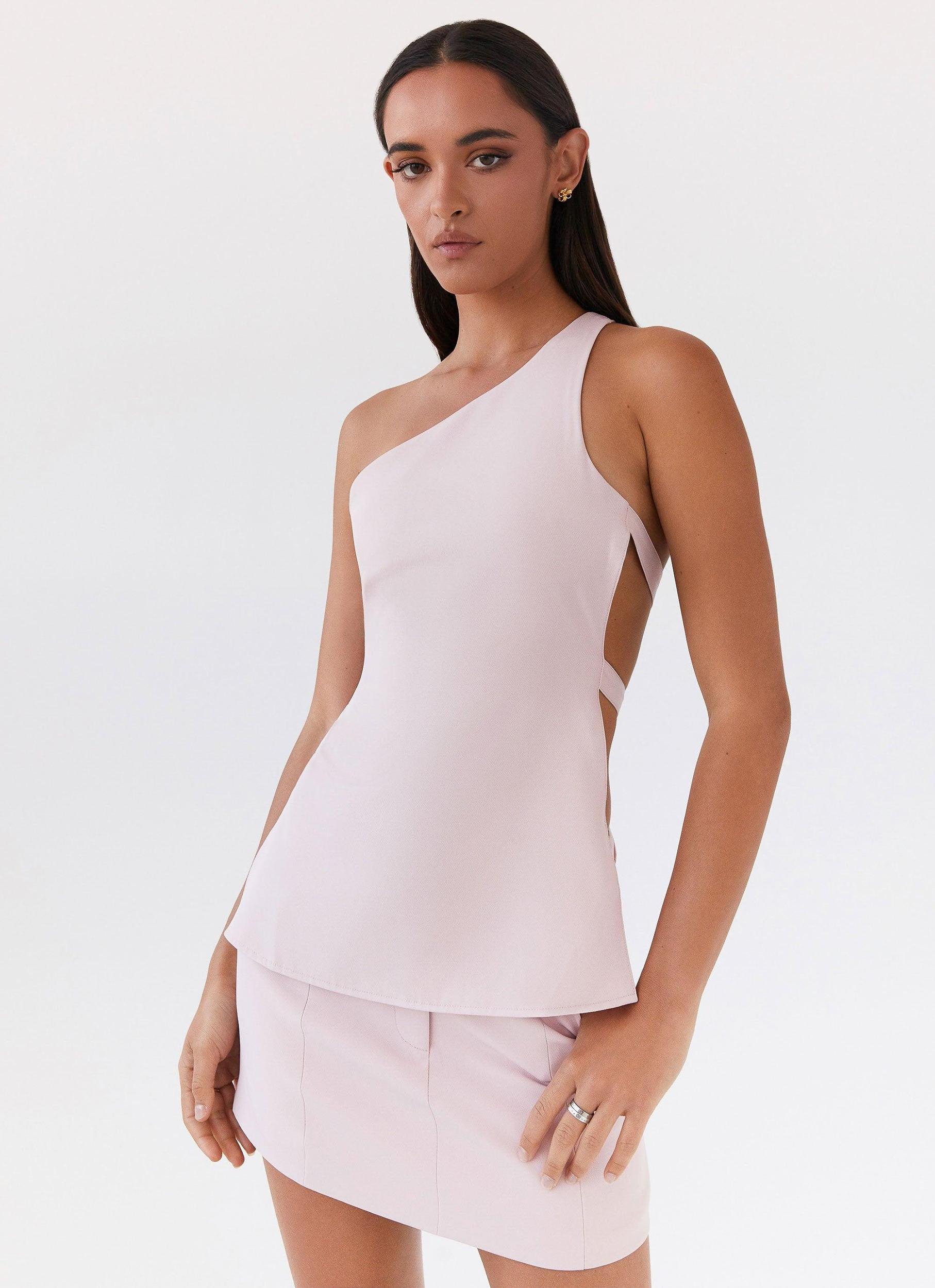 Zeina One Shoulder Top - Pink Product Image