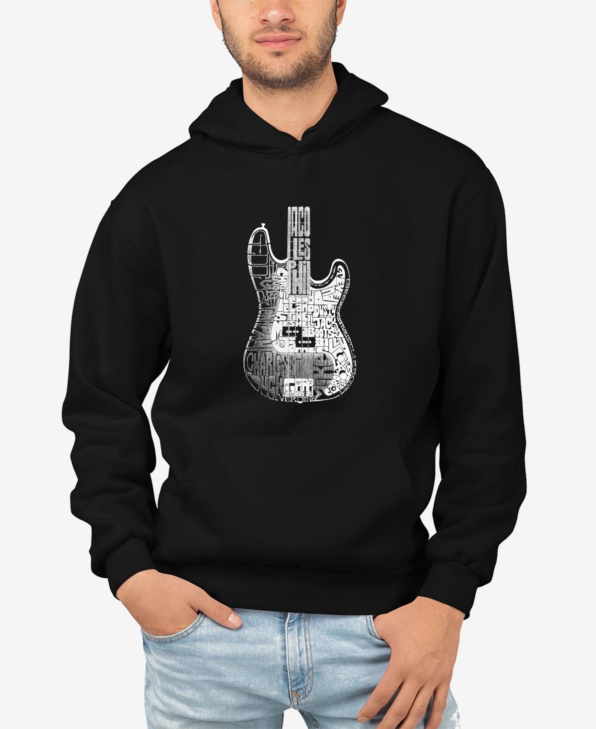 Mens Word Art Bass Guitar Hooded Sweatshirt Product Image