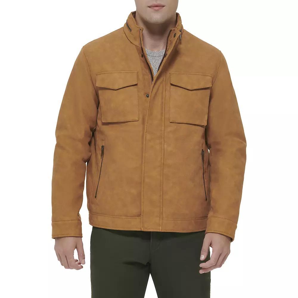 Mens Dockers Faux Leather Military Jacket Product Image