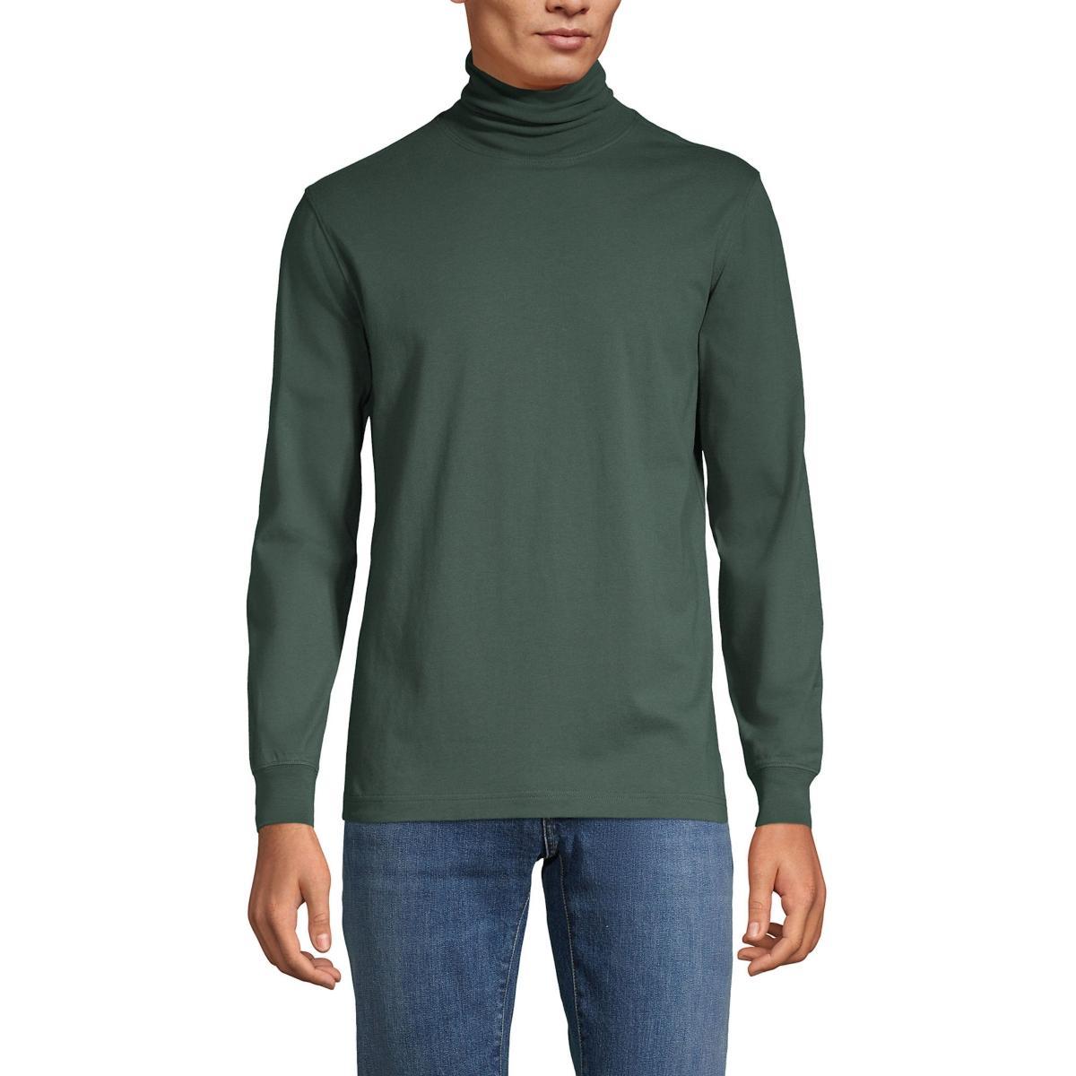 Men's Lands' End Super-T Turtleneck, Size: Large, Dark Grey Heather Product Image