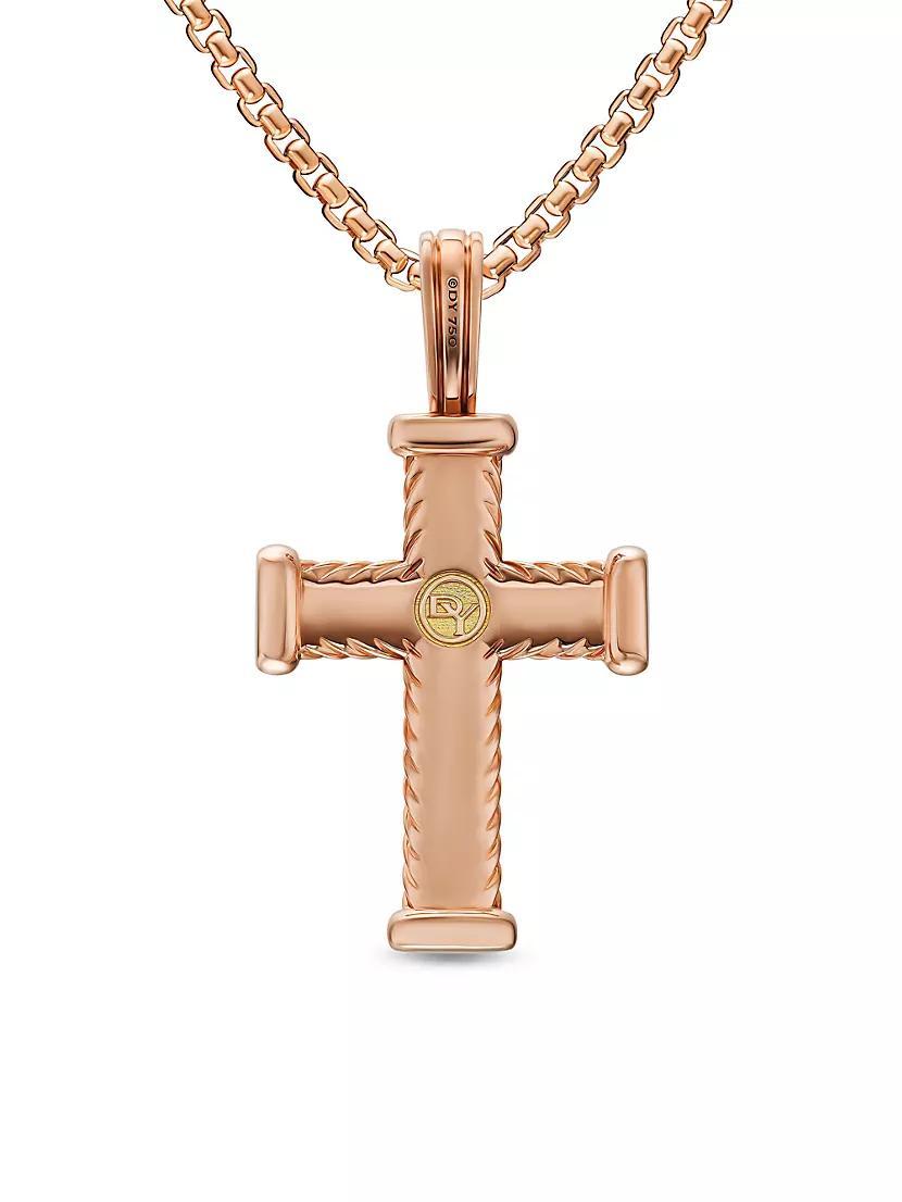 Chevron Cross Pendant in 18K Rose Gold Product Image