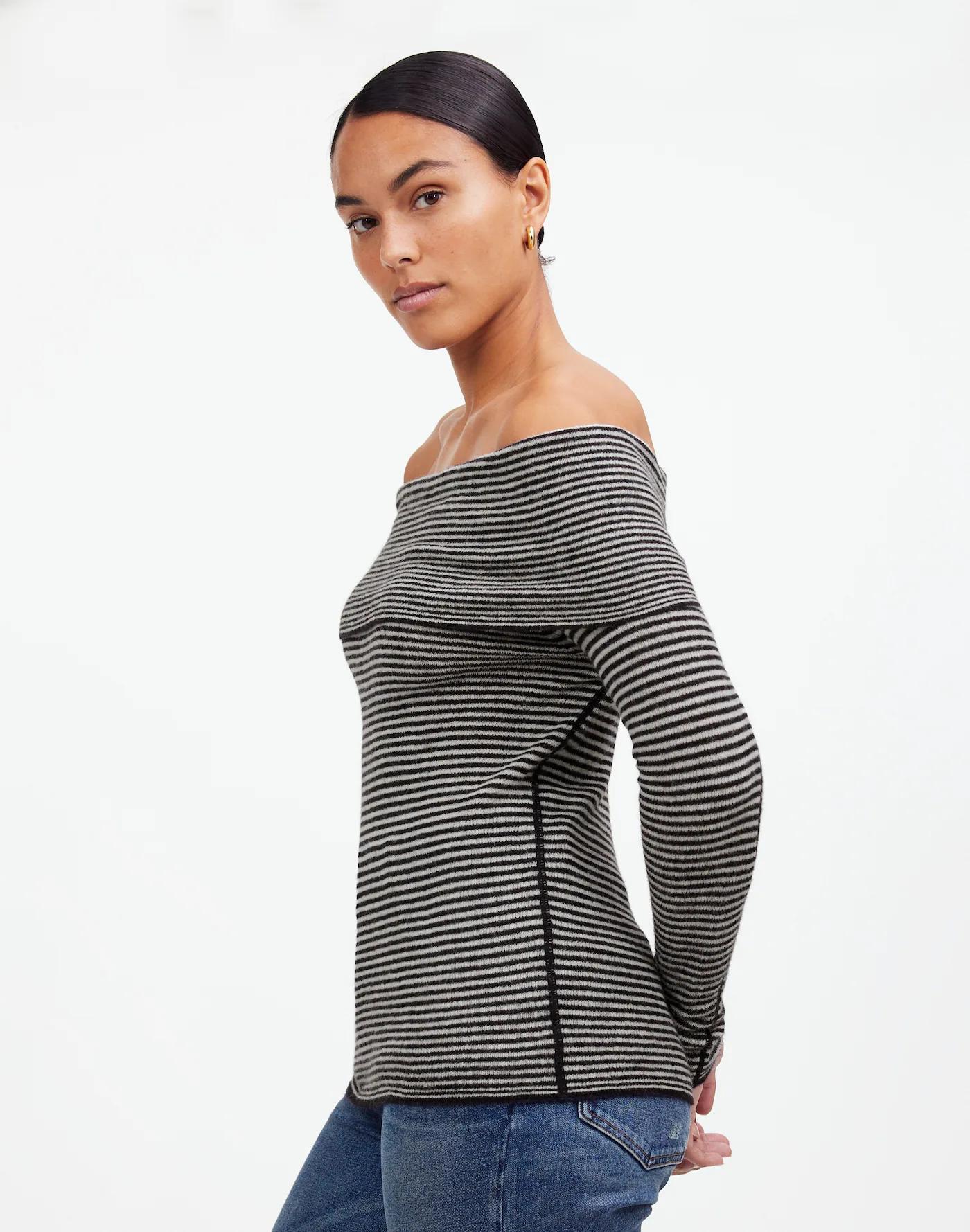 Alpaca-Blend Off-Shoulder Sweater Product Image