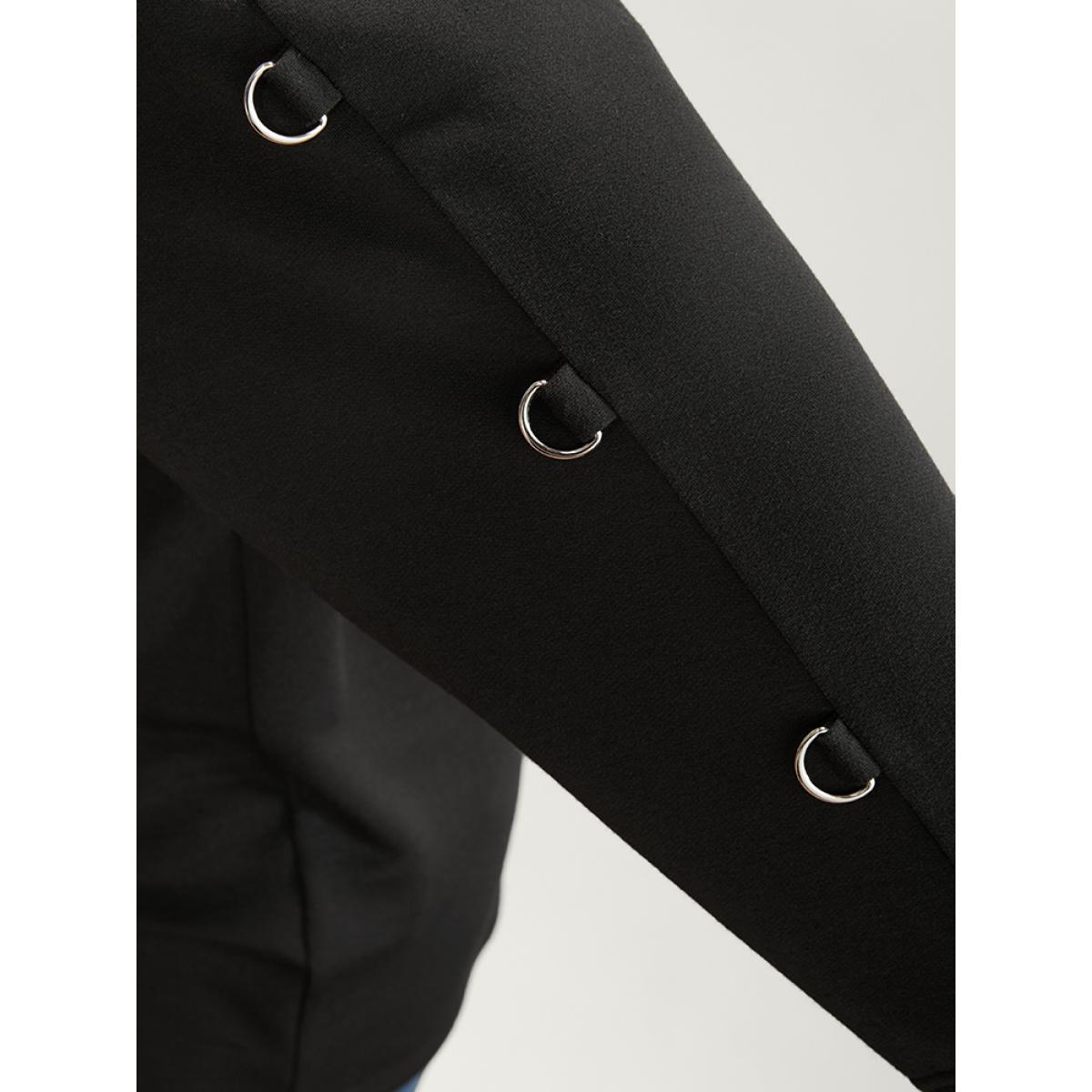 Plus Size Halloween Skull Print Cold Shoulder Sweatshirt Women Black Elegant Printed Round Neck Dailywear Sweatshirts BloomChic 10/M Product Image